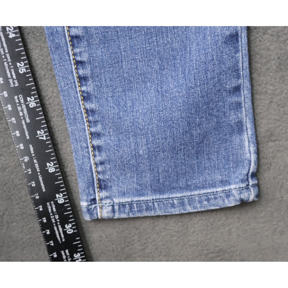 Womens Low Rise Skinny Jeans Medium Wash Embroidered Back Pockets Blue Size 7 - Picture 8 of 11